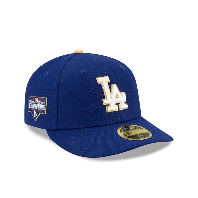 MLB Los Angeles Dodgers Gold Collection Low Profile 59Fifty Fitted (UID2652) - Blue New Era Caps